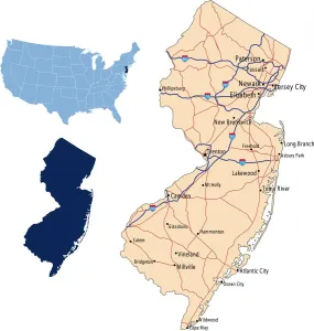 Reference Maps For Design Stampe: New Jersey road map