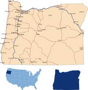 State Road Maps Stampe: Oregon road map