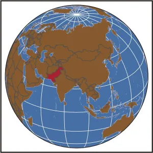 Mappa del locatore del Pakistan.