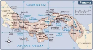 Stampe di Edizione 2011 Mappa Stampe: Mappa del paese Panama.