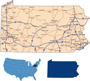 Reference Maps For Design Stampe: Pennsylvania road map