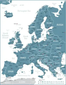 Vintage Style Maps Stampe: Print