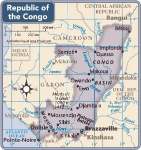 Africa Country Maps Stampe: Republic of the Congo country map