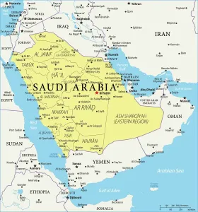 Saudi Arabia Map Stampe: Saudi Arabia Reference Map