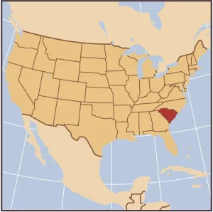 South Carolina Map Stampe: South Carolina reference map