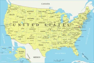 American Geography Map Stampe: United States Reference Map