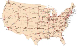 Reference Maps For Design Stampe: USA highway map