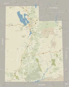 National Parks In Utah Stampe: Utah Map