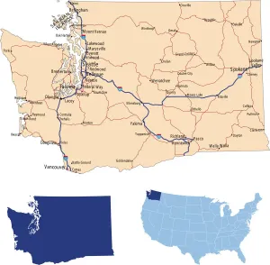 Reference Maps For Design Stampe: Washington road map