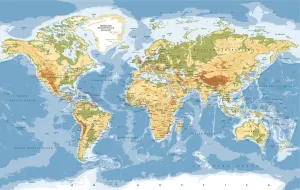 Customizable Reference Maps Stampe: World Map Physical Vector