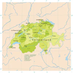 Stampe di 'Mappa vettoriale dettagliata di alta qualità della Svizzera. Il file è stato creato il 28 giugno 2011. I colori nel file .eps sono pronti per la stampa (CMYK). File inclusi: EPS (v8) e JPG Hi-Res' Mappa Stampe: Mappa Vettoriale della Svizzera