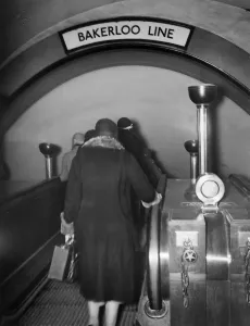 London Underground History Stampe: Down Escalator