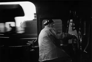 Black And White Train Images Stampe: Engine Driver