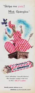 Classic British Advertising Art Stampe: Mint Spangles
