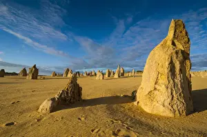Bizarre Rock Needle Formations Stampe: The Pinnacles limestone formations, Nambung National Park, Western Australia