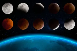 Lunar Eclipse Images Stampe: Moon eclipse, total lunar eclipse and blood moon, Montevideo, Uruguay, 2015