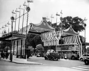 Kensington High Street History Stampe: The Royal Borough Decorated For Coronation Elaborate decorations span the roadway