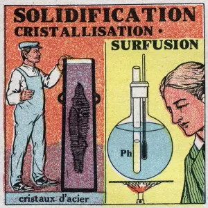 Anonymous Engraving Stampe: Changes in states: solidification and crystallization. Formation of steel crystals