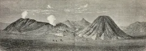 Indonesian Volcanic Landscape Stampe: The Tengger volcanic complex, Java