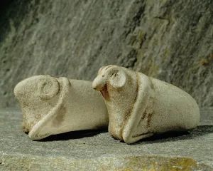 Antique Animal Art Stampe: Two rams