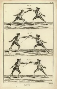 Historical Fencing Images Stampe: Return in second after card over arm