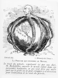 Industriali Stampe: L'Octopus che strangola il mondo, fumetto dal The Minneapolis Times.