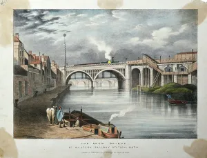 Ponte di Sbiancamento, Stazione della Great Western Railway, Bath c. 1840-70 (litografia a colori su carta)