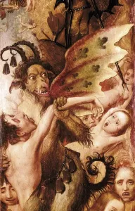 Medieval Hell Scene Stampe: Devil, scene of Hell