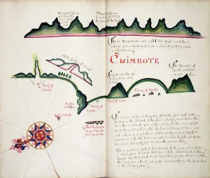 Colourful Coastal Scene Stampe: Chimbote, 1685 (bound sheet)