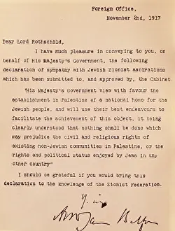 World War One History Stampe: Copy of the Balfour Declaration