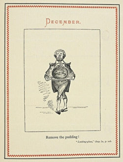 Alice In Wonderland Illustrations Stampe: December. Remove the pudding!