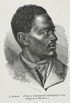 African Man Portrait Stampe: A Herero