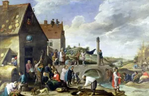 Flemish Painter David Teniers Stampe: The Proverbs