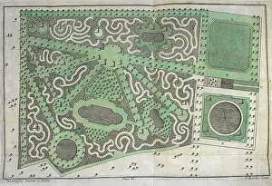 18th Century Garden Design Stampe: A plan of a garden