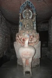 China UNESCO World Heritage Site Stampe: China, Chongqing, Dazu County, Mount Baoding, Dazu Rock Carvings, Stone sculptures