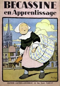 Vintage Comic Illustrations Stampe: Comic book Becassine in Learning, ed