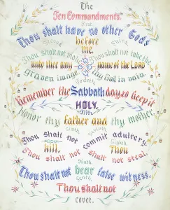 Religious Text Illustrations Stampe: The Ten Commandments, 1889