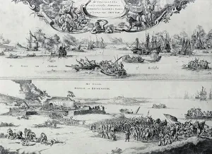 The Netherlands Art History Stampe: The Dutch attack on the Medway (etching)