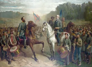 General Robert E Lee Stampe: General Robert E. Lee with troops, 1879