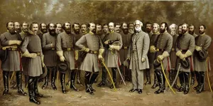 Confederate Army Leaders Stampe: Group portrait of General Robert E