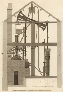 Civil Engineering History Stampe: John Smeaton's adaptation of Newcome's steam engine, 1812 Engraving