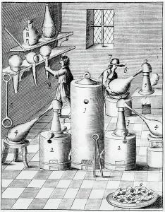 Copperplate Engraving Art History Stampe: Laboratory for refining gold and silver