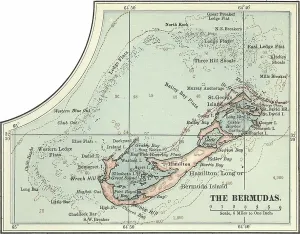 North America Geography Stampe: Map of the Bermudas, c.1900 (engraving)