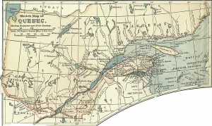 Physical Geography Images Stampe: Map of Quebec, c.1900 (engraving)