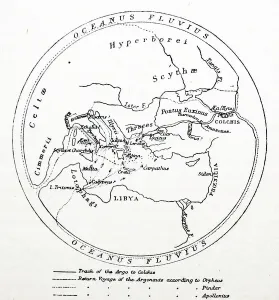 Ancient Cartography Stampe: A map on the voyage of the Argonauts