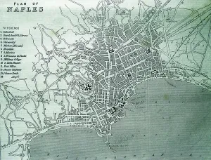 Italian Historical Maps Stampe: Plan of Naples, 1860