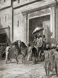 Ancient Mesopotamia History Stampe: The recognition of Esarhaddon as king in Ninevah