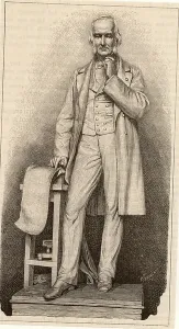 Black And White Medical Art Stampe: Statue of Claude Bernard