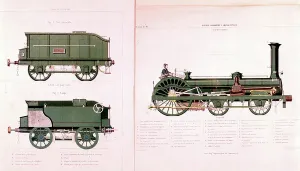 Great Britain Railways Stampe: Train : on l tender for Crampton engine