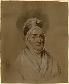 Gilbert Stuart Artist Stampe: Attributed to Gilbert Stuart, Mrs. Benjamin Fisher, American, 1755 - 1828, black